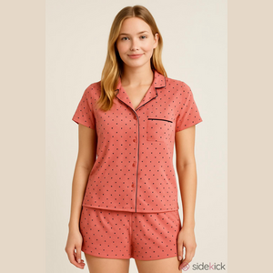 BCBGMaxazria Dark Pink Polka Dot Women's Pajama Set